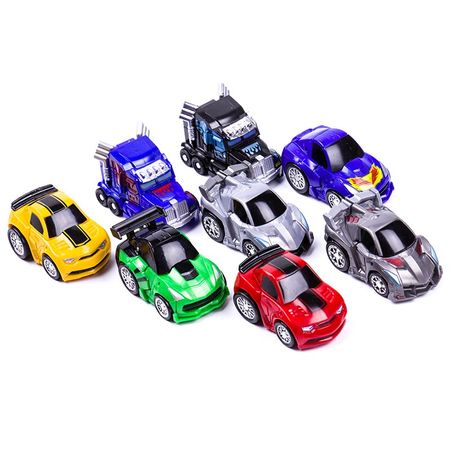 Mini Transformation Robots Toys Cars Cute Figurine Model Block Toys for child Action Figures Plastic Boys Gift