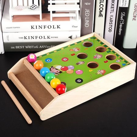 Children Wooden Toy 8pcs Ball Fun Billiard Game Room Colorful Color Matching Cognitive Learning Puzzle Toys for Kids Baby Gifts