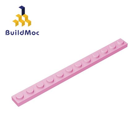 BuildMOC 60479 Plate 1 x 12 For Building Blocks Parts DIY LOGO Educational Tech Parts Toys