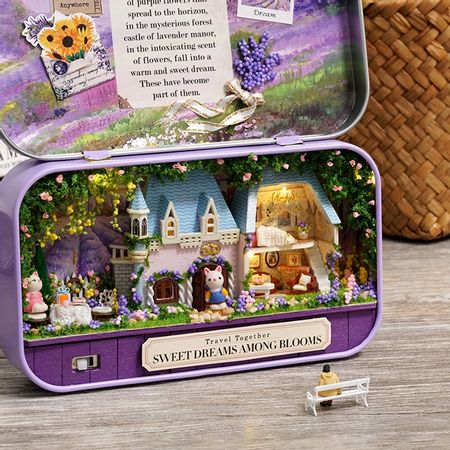 Doll House Iron Box Theater Toys 3D furniture DollHouse Miniatures Diy Kits House Toys For Children Birthday Gifts