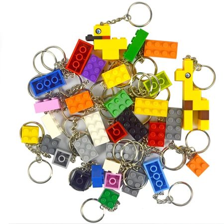 Keychain Building Blocks Random Color key Chain Hanging Ring Accessories Creative brick kits Compatible All Brands toys for kids