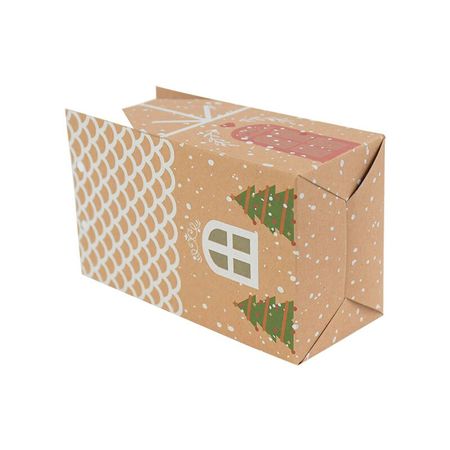 5pcs Christmas Candy Box Bags Santa Claus Gift Box DIY Cookie Packaging Bag Xmas Party Decoration Navidad New Year Kids Gifts
