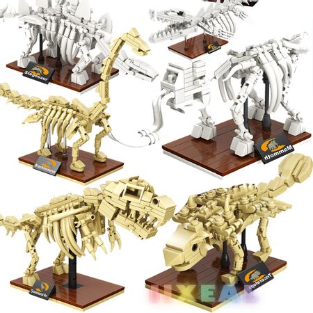 Jurassic Movie World Fit Lego Building Blocks Tyrannosaurus Fossil Skeleton Model The Dinosaur Museum Bricks Toys Birthday Gift