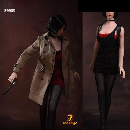 1/6 PPtoys P002A Female Agent costume set, Ada King game character costume for 12 inch woman doll