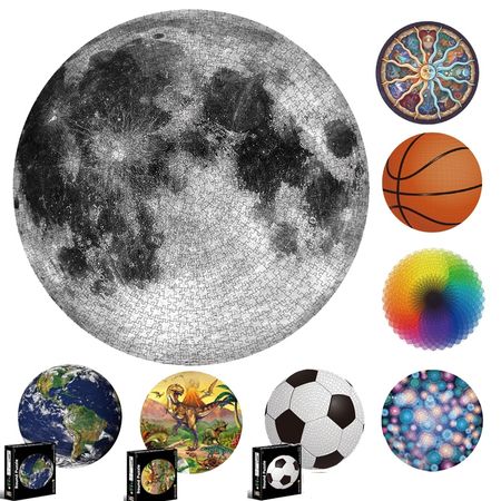 65CM Round Puzzle 1000 Pieces Starry sky  Jigsaw Puzzle Kids Planets  Earth Educational Toys Puzzle Games For Adult