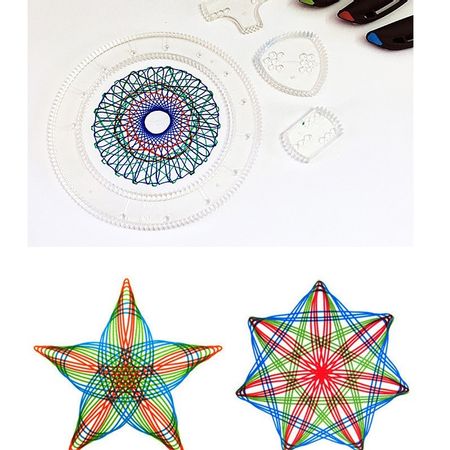 Children 22pcs Enfant Spirograph Drawing Set Brain Education Geometric Deluxe Ruler Creative Plastic Draw Picture Toys With Pen