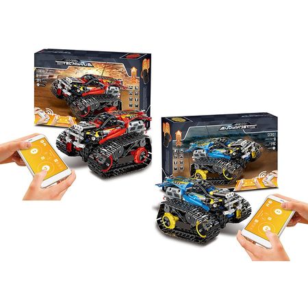 App Interactive Toy Car Programming Toys Engineer Granular Building Blocks Tracked Control Off-road Vehicle Gift for Kid 2