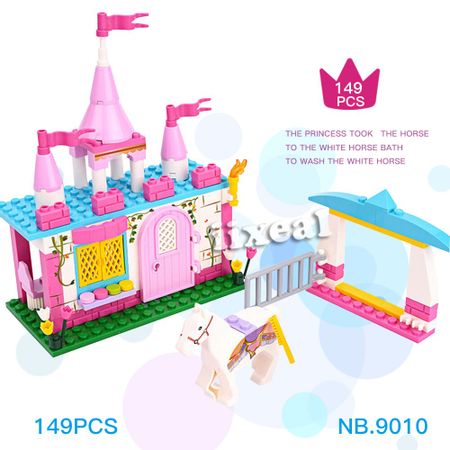 New Alice White Horse Baths Building Blocks Action Figure Bricks Fit Lego Princess Girl Friends Hobbies Toys Gifts Stickers