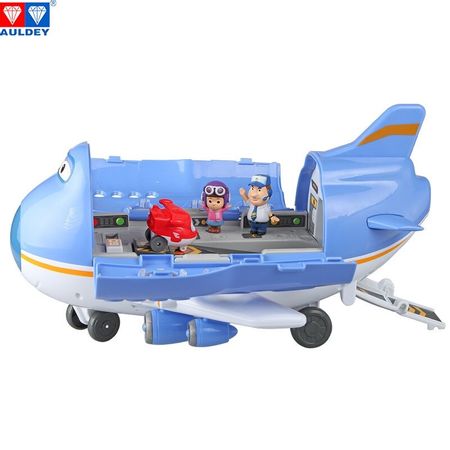 AULDEY Super Wings Big Wing Aircraft Scene Center Original Deformation Action Figure Toy Robot Children Model Aniversario
