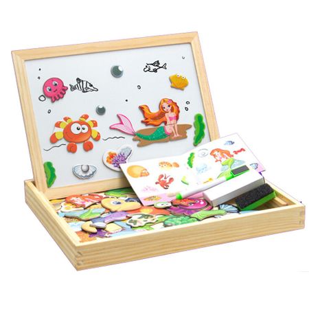 100+Pcs Wooden Magnetic Puzzle Toys Drawing Board Children Educational Games Figure/Animals/ Vehicle /Circus 3D Puzzles Toy