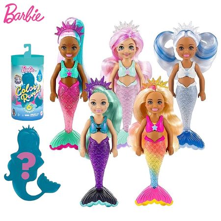 Original Barbie Mermaid Dolls Surprise Blind Box Toys for Girls Color Reveal Boneca Baby Doll Toys Discoloration Toy Accessories