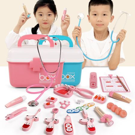 Wooden Simulation Doctor Toys Set Boy Girl Tool Box Real Life Injection Role Playing Nurse Child Hospital Play House Toys