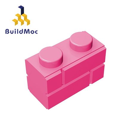 BuildMOC Compatible Assembles Particles 98283 1x2 For Building Blocks Parts DIY LOGO Educational Tech Parts Toys