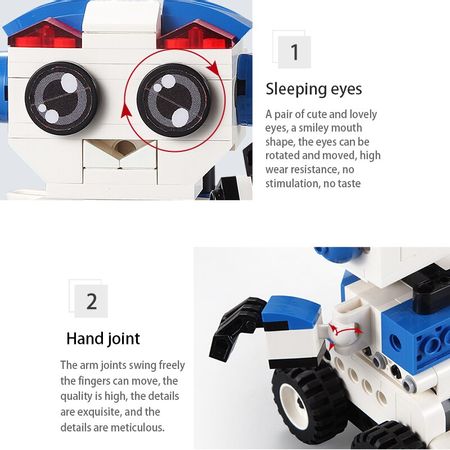 Cada 195PCS Wave Racing Car Cute Robot 2 Model Building Blocks City Technology Series Bricks Educational Toys for Kids