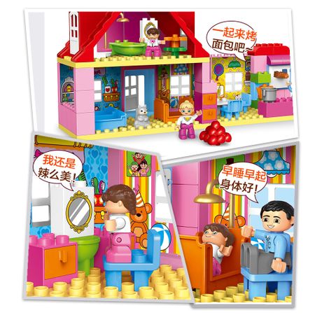 Classic Princess Big Size Compatible Duploed Building Block Family House Construction Building Blocks DIY Brick Toy For Children