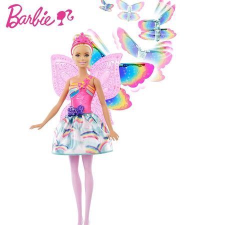 Barbie Butterfly Princess Doll Girl Educational Toy Barbie Dream Flying Wings Fairy Winged Juguete New Year Gift For Kids FRB08