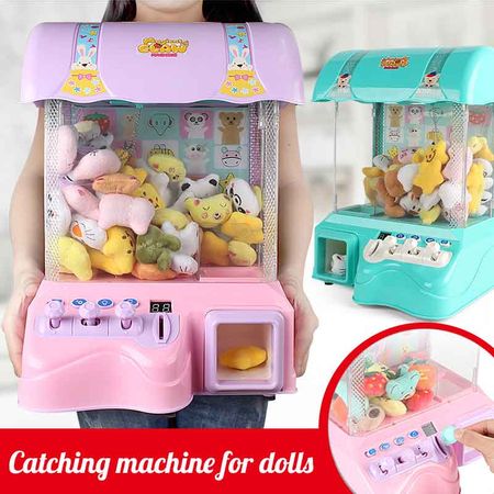 Children's Mini-catch Doll Machine Household Hanging Candy Clip Doll Toys Gashapon Game Coin Operated Game Doll Machine