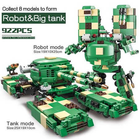 922 PCS Military Tank Building Blocks Transformation Figures Educational Vehicle Bricks Toys for Children