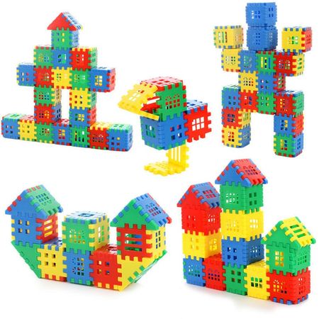 100/140PCS Plastic Building Blocks Bricks Toy For Baby Kids Funny Educational Colorful House Block Toys Children Christmas Gift