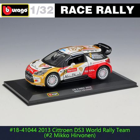 BBURAGO 1:32 2013CitroenDS3 WRC World Rally Team metal model Toys For Children Birthday Gift Toys Collection