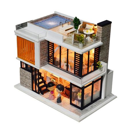 Dollhouse Furniture Diy Miniature 3D Model Wooden Miniatures Doll House Toys for Children Gifts Handmade Crafts House Toys