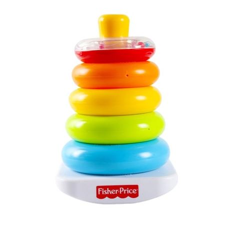 Fisher-Price Tumbler Rings Kids Baby Toys Stacking Ring Rainbow Tower Pattern Intelligent Development Educational Toys for Child