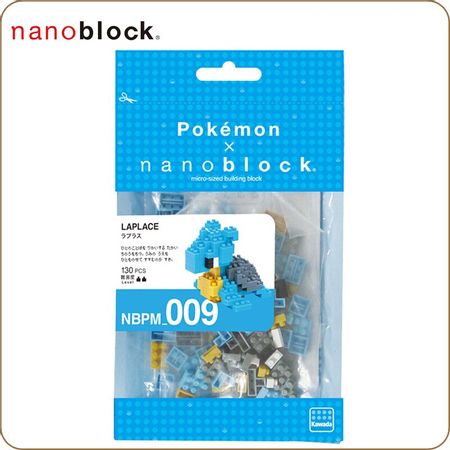 Kawada Nanoblock Pokemon Lapras NBPM-009 Laplace 130pcs Anime Cartoon Diamond Building Blocks Toys Games Mini Bricks