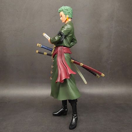 27CM One Piece Ronoa Zoro 3D2Y Big Standing Three-knife Ver. Sauron Ghost Cut PVC Action Figure Model Birthday Gifts Figurine