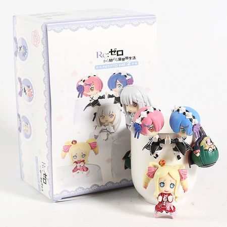5pcs Re: Life in a Different World From Zero Emilia Rem Ram Keychain Pendant PVC Collection Model Action Figure boy girl Toys