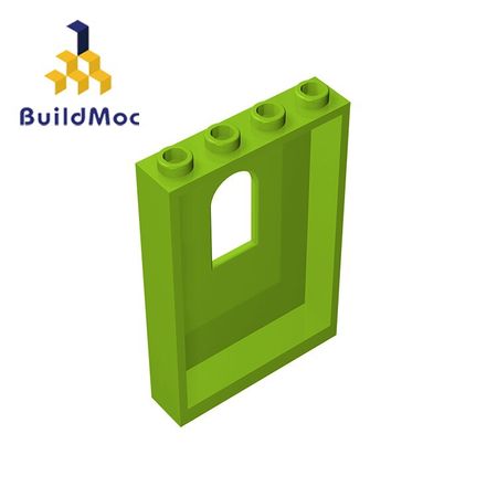 BuildMOC 60808 Panel 1 x 4 x 5 With Window For Building Blocks Parts DIY LOGO Educational Tech Parts Toys
