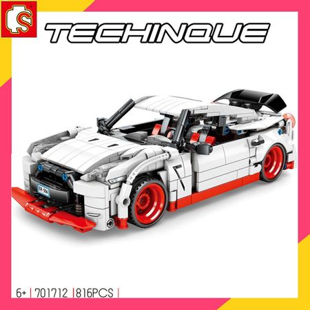 SEMBO BLOCK Nissanlys GTRed Compatible Speed champion 76896 816PCS Technic Race car building block children toys Moc gift Bricks