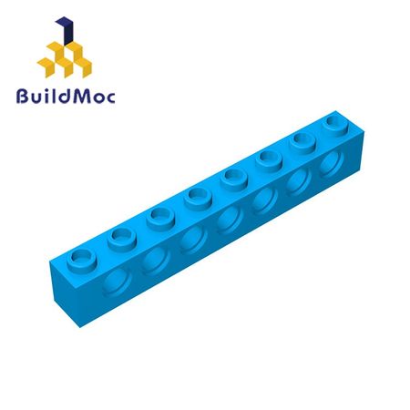 BuildMOC Compatible Technic 3702 Technic Brick 1 x 8 For Building Blocks Parts DIY LOGO Educational Tech Parts Toys