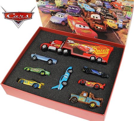 Disney Pixar 3 Metal 1:55  Car Model Toy Gift Box Set Lightning McQueen and Jackson Storm, Raymond's Birthday Gift for Children