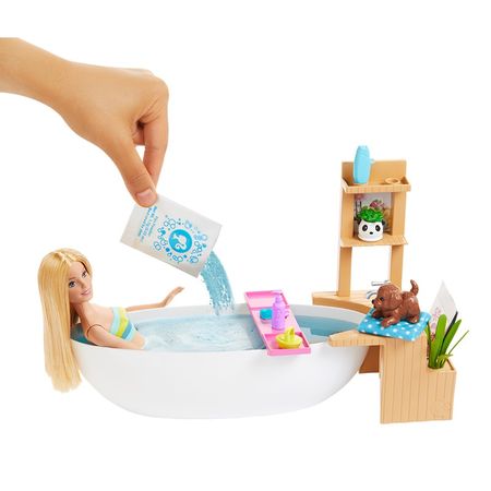 Original Barbie Spa Bath Dolls Pool Playset Blonde Doll Kids Toys for Girls Puppy Barbie Accessories Toys for Children Juguetes