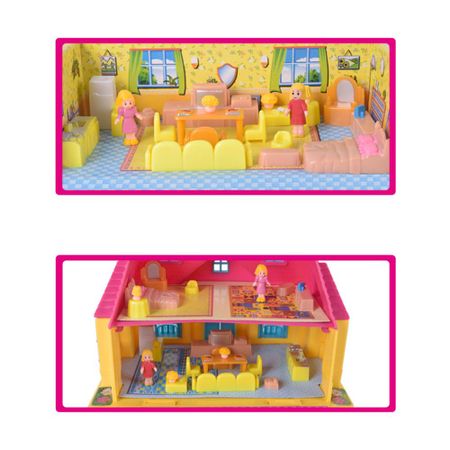 Girl Suitcase Doll House Children Play House Toys Assembly Dollhouse Model Building Kits Villa House DIY Furniture Accessories