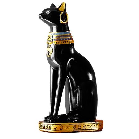 Resin Lucky Cat Statue Egyptian Cat Figurine Animal Sculpture Home Office Desktop Decoration Gift Home Decor Modern Accessories