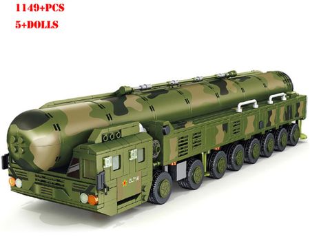 City Fit Lego Military Police Missile Launch Vehicle Building Blocks DF-41 Intercontinental Missile Soldier Figures Bricks Toys