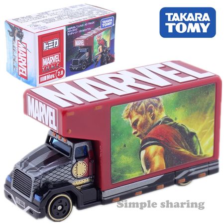 Takara Tomy Tomica Marvel TUNE AD Mov 2.0 Truck Model Kit Thor Diecast Car Funny Baby Dolls Magic Pop Kids Toys Anime