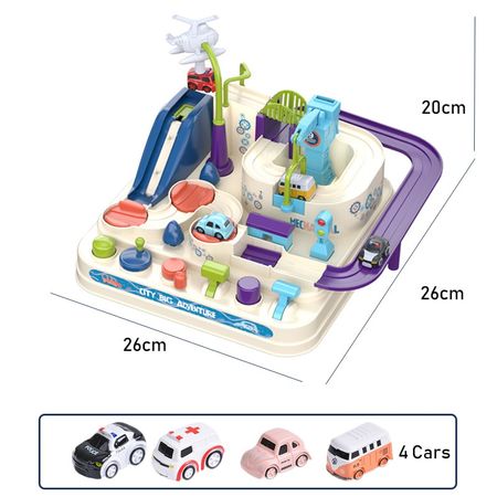 Baby Car Track Adventure Game Manual Rail Train Toys for Children Education Toy Macaron Color Table Game Puzzles Birthday Gifts