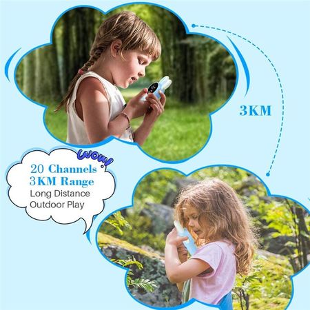 2pcs Pink&Blue Walkie Talkies for Kids Long Range Two Way Radios 20 Channel Walky Talky,Christmas Birthday Gifts for Kids