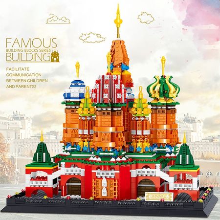 Creator Diamond Street View City Architecture St.Vassily Church Famous Cathedral House Mini Building Block Bricks Toys For Kids