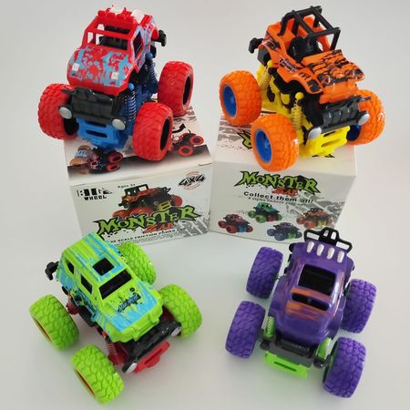 New Plastic Inertia Dynamic Stunt Car Four-wheel Drive Children Pull Back Model Cars Buggy Toys for Kids Cool Birthday Gift