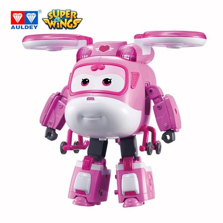 AULDEY Super Wings New Season Supercharge Robot Action Figures with Light Sound Transformation Toys Jet, Height around 15cm