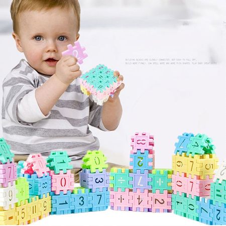 50Pcs/lot Children Interlocking Building Blocks Construction Toys Plastic Interconnecting Blocks DIY Model City Figures Kids Toy