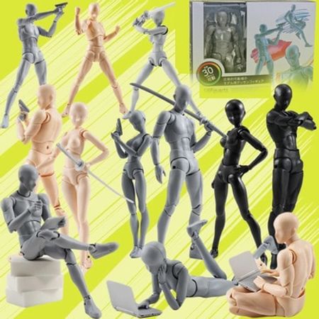 2020  SHFiguarts Body Kun / Body Chan Body-Chan Body-Kun Grey Color Ver. Black PVC Action Figure Collectible Model Toy
