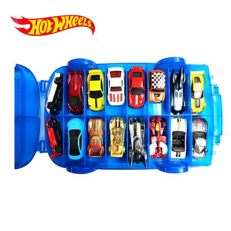 Hot Wheels Portable Plastic Storage Box for Diecast 1/64 Hold 16 Sports Models Car Toys Educational Truck Toys Boy Juguetes Gift