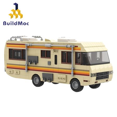 Buildmoc American Drama Breaking Bad Classic Walter White Pinkman Cooking Lab RV City Technic ideas Building Block Toy Kid Gift