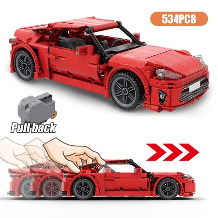 City Pull Back Mechanical Vehicles Building Blocks Creator Technic Racing Car MOC Model Bricks Educational Toys For Children