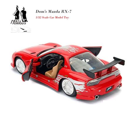 1/32 Fast and Furious Cars Dom's Mazda RX-7 Simulation Metal Diecast Model Cars Kids Toys