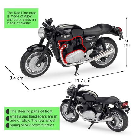 1:18 WELLY Motorcycle TRIUMPH Thruxton 1200 Metal Diecast Alloy Model Toys Gift